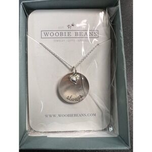 NWT Woobie Beans Sterling Silver 925 Always Necklace‎ & Pendant